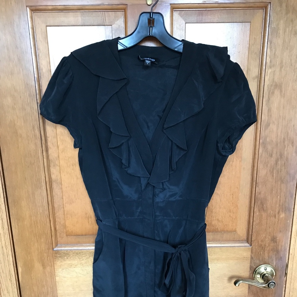 Bebe Black silk mini dress